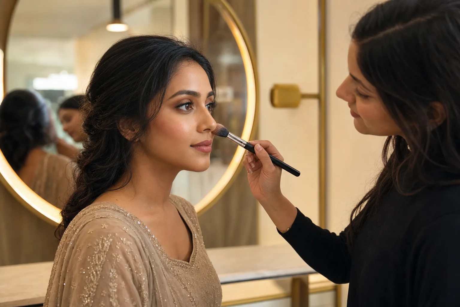 Professional makeup application at N Salon Pitampura