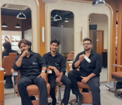The N Salon Pitampura stylists in the salon
